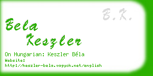 bela keszler business card
