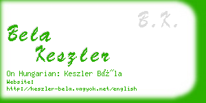 bela keszler business card